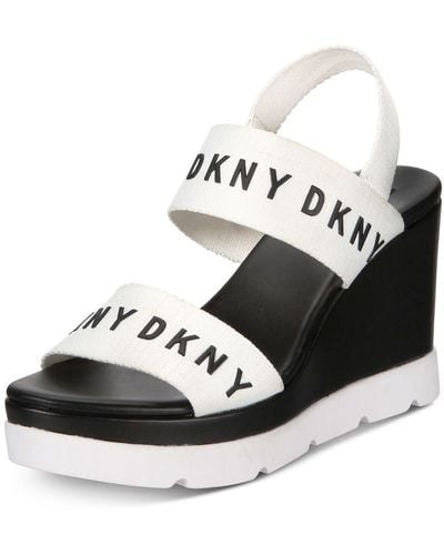DKNY Cati Slingback Wedge Sandals, Created For Macy's - White