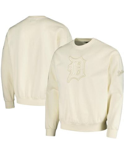 Pro Standard Detroit Tigers Neutral Drop Shoulder Pullover Sweatshirt - Natural