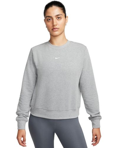 Nike Dri-fit One Crewneck French Terry Sweatshirt - Gray