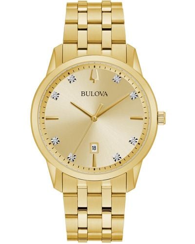 Bulova Sutton Diamond-accent -tone Stainless Steel Bracelet Watch 40mm - Metallic