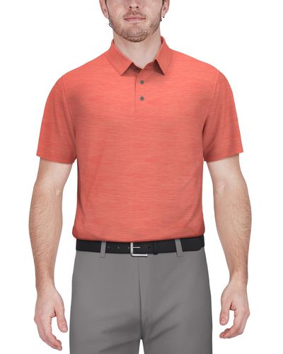 PGA TOUR Airflux Jaspe Golf Polo Shirt - Red