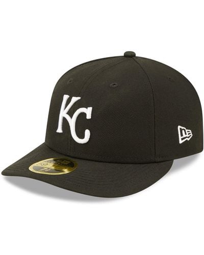 KTZ Kansas City Royals Black And White Low Profile 59fifty Fitted Hat - Green