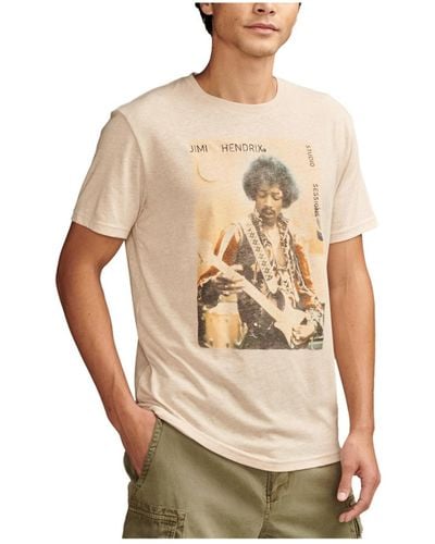 Lucky Brand Short Sleeve Hendrix Photo T-shirt - Natural