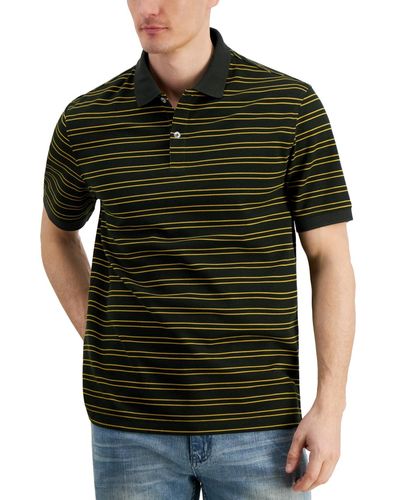 Club Room Regular-fit Stripe Performance Polo Shirt - Green