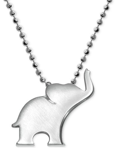 Alex Woo Little Luck By Elephant Pendant Necklace - Metallic