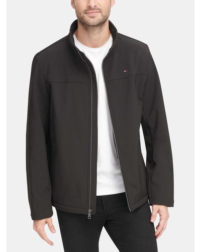Tommy Hilfiger Soft-shell Classic Zip-front Jacket - Black