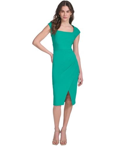 Calvin Klein Ruched Sheath Dress - Green