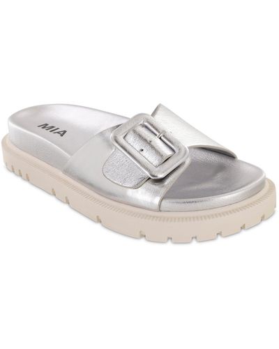 MIA Gya Slip-on Flat Sandals - White