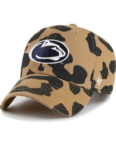 '47 Penn State Nittany Lions Rosette Leopard Clean Up Adjustable Hat - Brown
