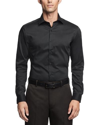 Van Heusen Flex Collar Slim Fit Dress Shirt - Black