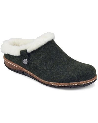 Earth Elena Cold Weather Round Toe Casual Slip On Clogs - Black