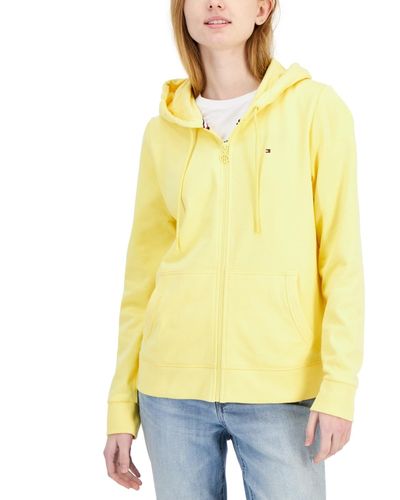 Tommy Hilfiger Flag Zip Hooide - Yellow