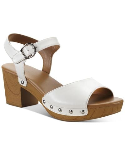 Style & Co. Anddreas Platform Block-heel Sandals - White
