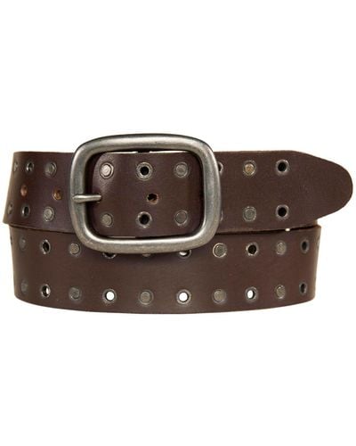 Lucky Brand Grommet And Stud Leather Belt - Brown