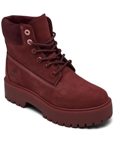 Timberland Stone Street 6" Water-resistant Platform Boots From Finish Line - Red