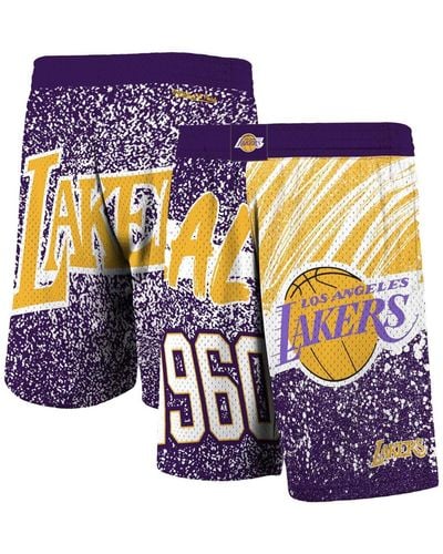 Mitchell & Ness Los Angeles Lakers Hardwood Classics Jumbotron Sublimated Shorts - Purple