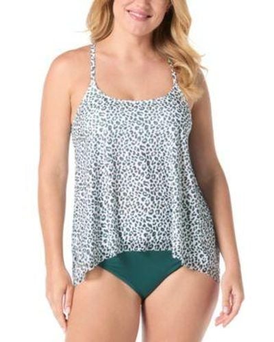 Coco Reef Current Tankini Top Serene V Waist Crossover Bikini Bottoms - Blue
