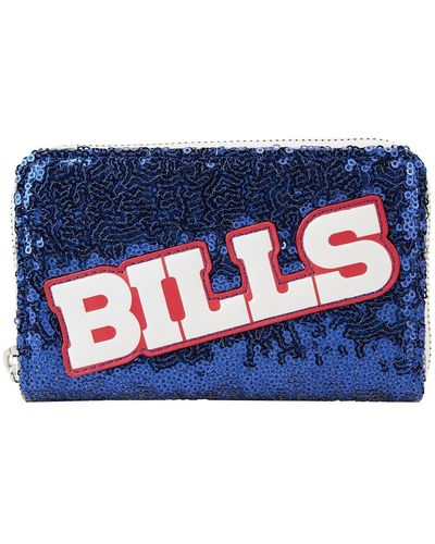Loungefly Buffalo Bills Sequin Zip-around Wallet - Blue