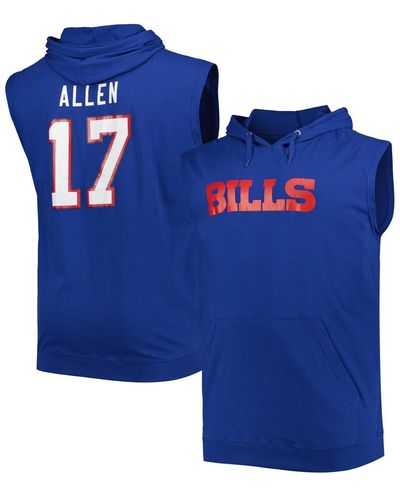 Fanatics Josh Allen Buffalo Bills Big And Tall Muscle Pullover Hoodie - Blue