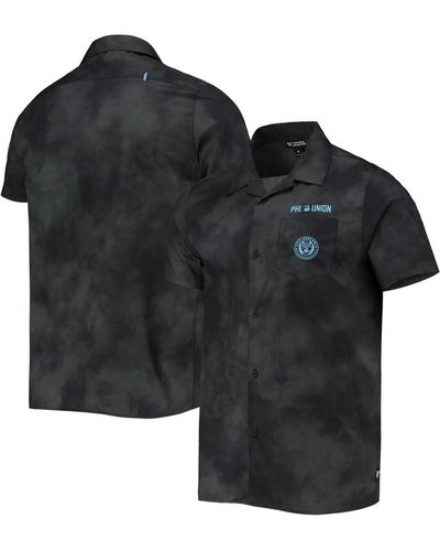 The Wild Collective Philadelphia Union Abstract Cloud Button-up Shirt - Black