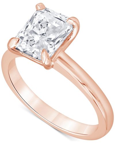 Badgley Mischka Certified Lab Grown Diamond Radiant-cut Solitaire Engagement Ring (3 Ct. T.w. - White