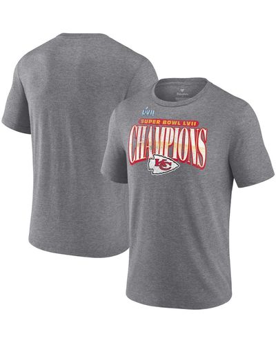 Fanatics Kansas City Chiefs Super Bowl Lvii Champions Rewrite History Tri-blend T-shirt - Gray