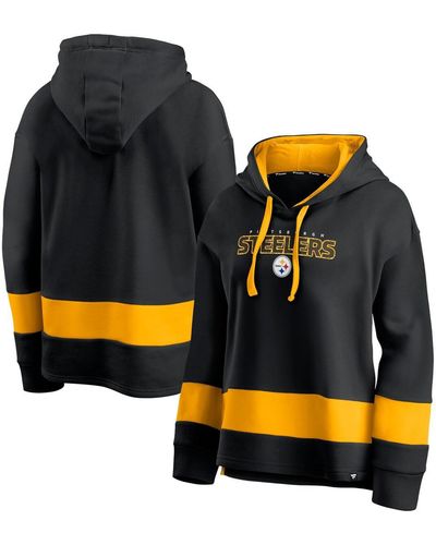 Fanatics Black And Gold Pittsburgh Steelers Colors Of Pride Colorblock Pullover Hoodie - Yellow