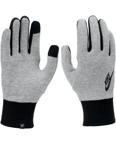 Nike Club Fleece 2.0 Embroidered Logo Tech Gloves - Gray
