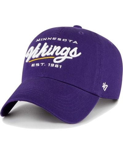'47 Minnesota Vikings Sidney Clean Up Adjustable Hat - Purple