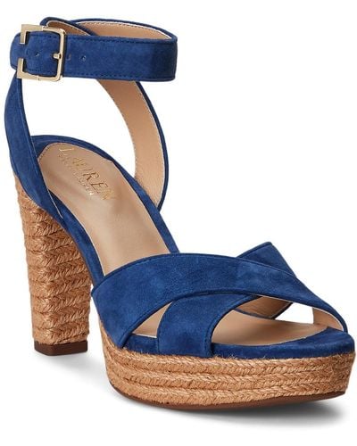 Lauren by Ralph Lauren Sasha Ankle-strap Platform Dress Sandals - Blue