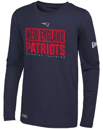 KTZ New England Patriots Combine Authentic Offsides Long Sleeve T-shirt - Blue