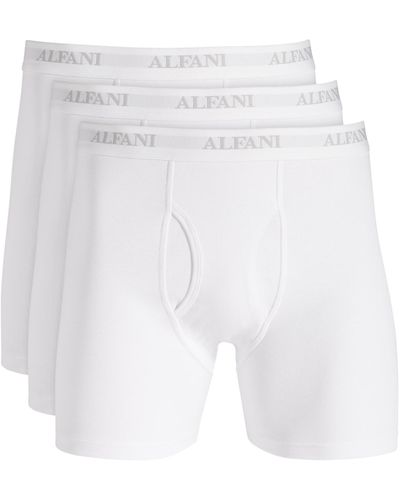 Alfani Regular-fit Solid Boxer Briefs - White
