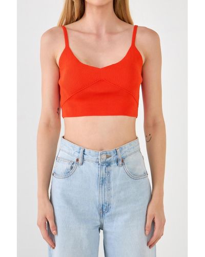 Endless Rose Knitted Bralette Top - Red