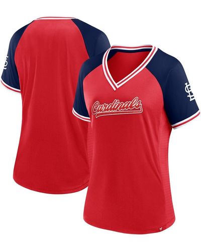 Fanatics St. Louis Cardinals Glitz And Glam League Diva Raglan V-neck T-shirt - Red