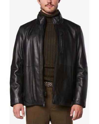 Marc New York Wollman Smooth Leather Racer Jacket - Black
