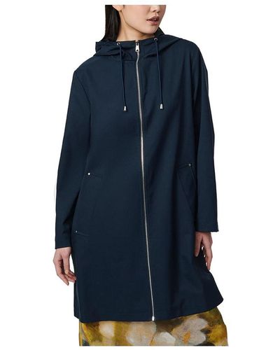 Bernardo Hooded Mid Length Raincoat - Blue
