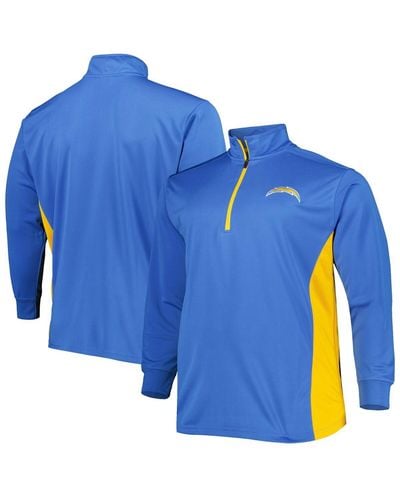 Profile Powder Blue And Gold Los Angeles Chargers Big And Tall Quarter-zip Jacket