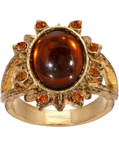 2028 Topaz Oval Ring - Brown