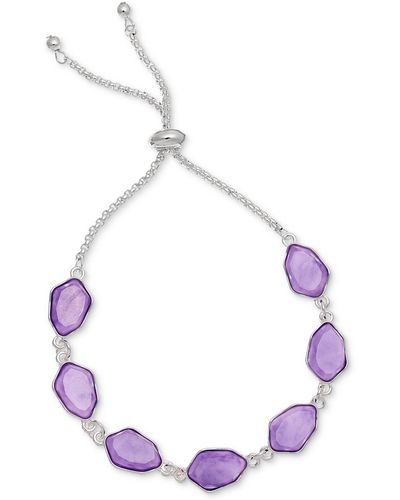 Style & Co. Colored Stone Slider Bracelet - Purple