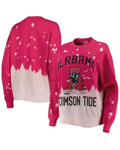 Gameday Couture Alabama Tide Twice As Nice Faded Dip-dye Pullover Sweatshirt - Pink