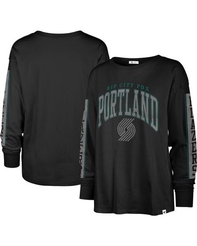 '47 Portland Trail Blazers City Edition Soa Long Sleeve T-shirt - Black