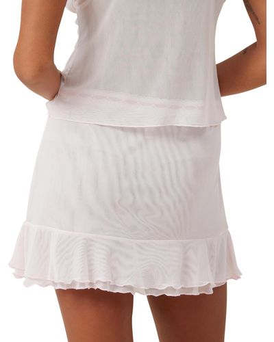 Cotton On Mesh Frill Hem Skirt - White