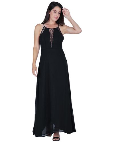 Standards & Practices Lace Detailed Sleeveless Maxi Dress - Black