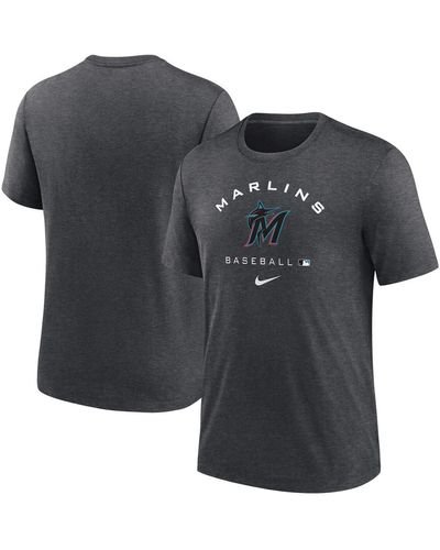 Nike Miami Marlins Authentic Collection Tri-blend Performance T-shirt - Gray