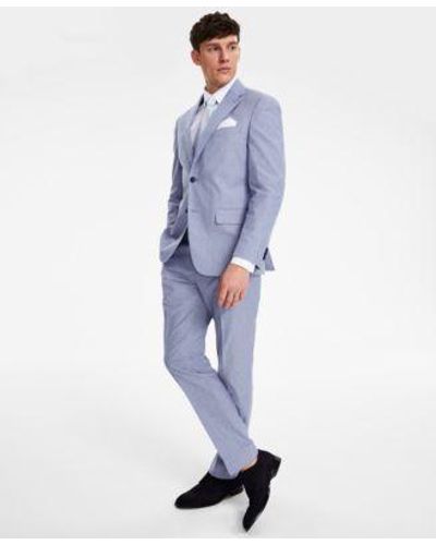 Tommy Hilfiger Modern Stretch Chambray Suit Separates - Blue