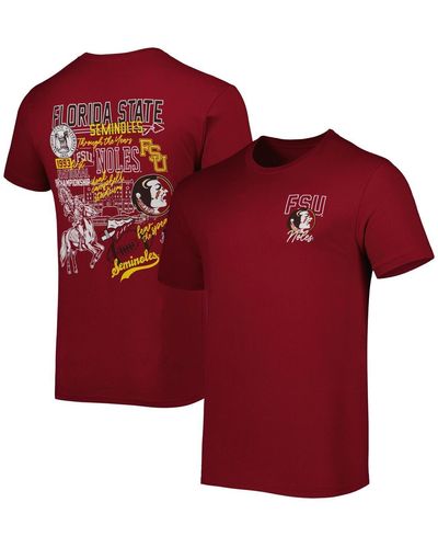 Image One Florida State Seminoles Vintage-like Through The Years 2-hit T-shirt - Red