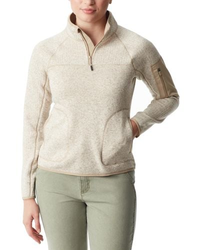 BASS OUTDOOR Mixed-media Pullover Sweater - Natural
