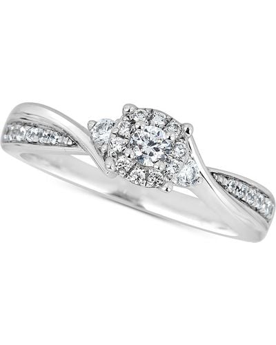 Macy's Diamond Cluster Engagement Ring (1/3 Ct. T.w. - Metallic