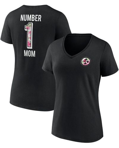 Fanatics Pittsburgh Steelers Team Mother's Day V-neck T-shirt - Black