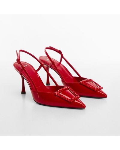 Mango Sling Back Heel Shoes - Red
